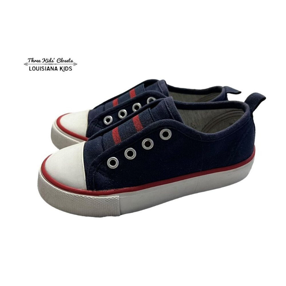Tucker + Tate Sz 10 Navy Blue & Red Slip-On Sneakers